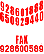 928601888 650929440      FAX 928600589